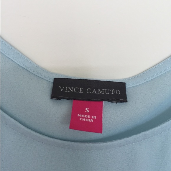 Vince Camuto Sheer Light Blue Top - Picture 2 of 5
